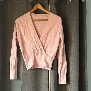 Crossover Ribbed Waist Sweater